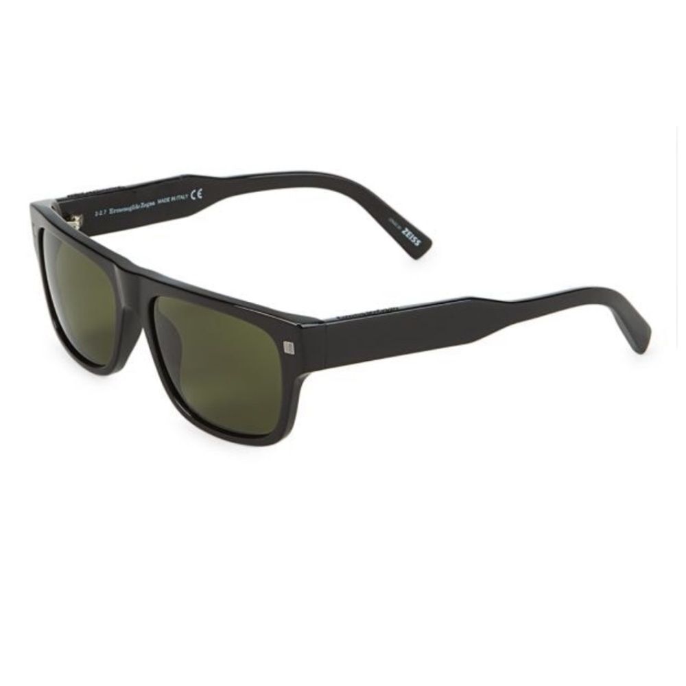 Ermenegildo Zegna Square Browline Sunglasses-Black